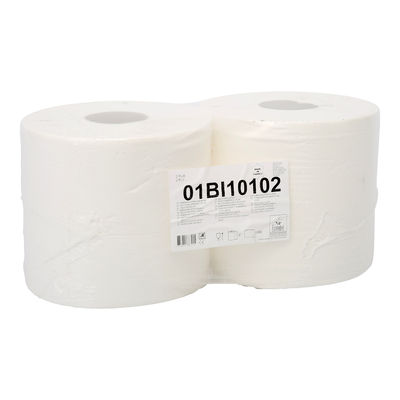 Maxi multirol - virgin tissue - 2 ply - 300 m x 19.4 cm - 1000 sheets - WHITE - 2 rolls