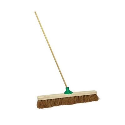 Balai en coco 100cm avec fixe-manche et manche en bois 140cm