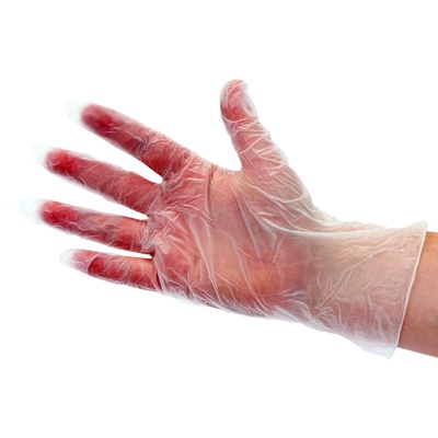 Gants à usage unique en vinyle - non poudrés - BLANC - 100 pièces - SMALL
