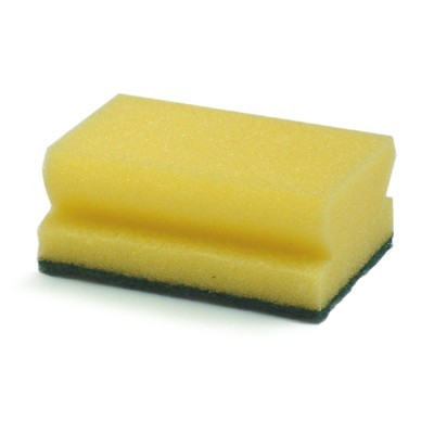 Éponge à récurer avec poignée Fabel - 10 x 7 cm - JAUNE/VERT