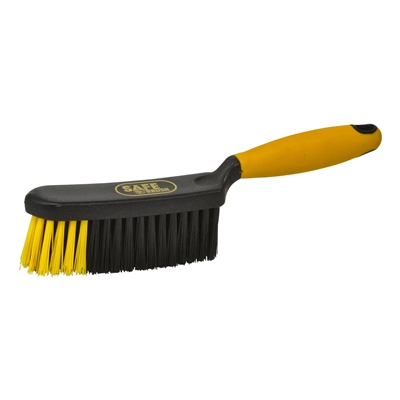 Stiff industrial hand brush - 28 cm - BLACK/YELLOW