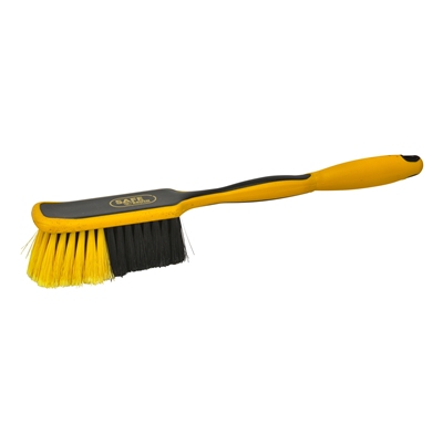 Brosse à main industrie douce avec poignée longue - 26 cm - NOIR/JAUNE