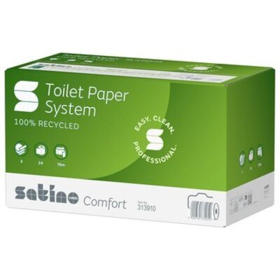 Papier hygiénique System avec bouchons - papier recyclé - 3 plis - 70 m / 507 feuilles - BLANC - 24 rouleaux