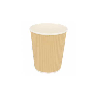 Ribbed Kraft Paper Coffee Cup