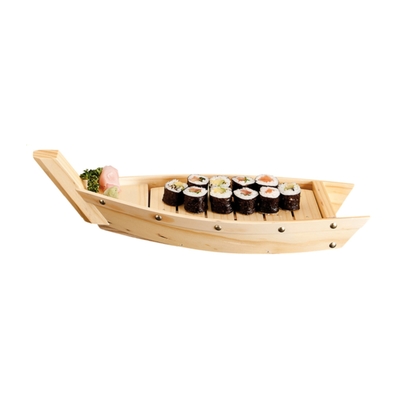Seafood boat natural wood 44x13x11cm