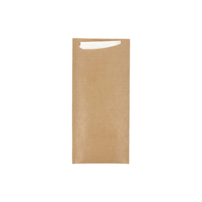 Cutlery Bag Kraft + Airlaid Napkin - 33 cm - 195 x 85 mm - 250pcs - WHITE