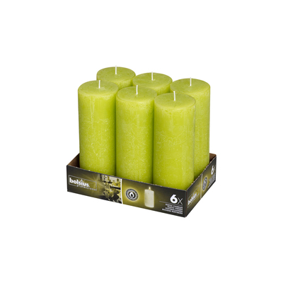 Rustic Pillar Candle 68x190mm Burn Time 65h 6pcs