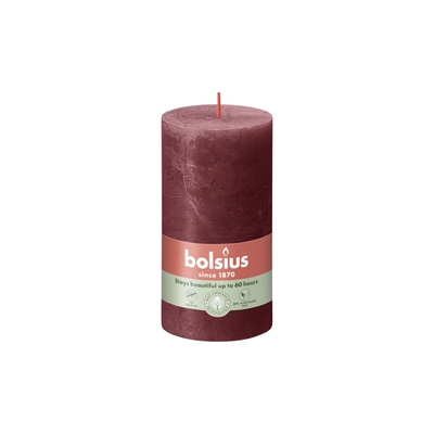 Rustic Pillar Candle 68x130mm red Burn Time 60hrs 4pcs