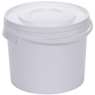 Seau avec couvercle - 10,7 l - BLANC