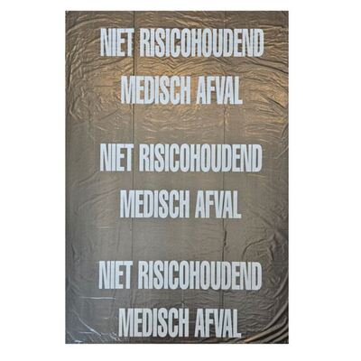 HD zak - 90 x 120 cm - T40 - 195 l - GRIJS - rol 25 stuks met opdruk NIET RISICOHOUDEND MEDISCH AFVAL