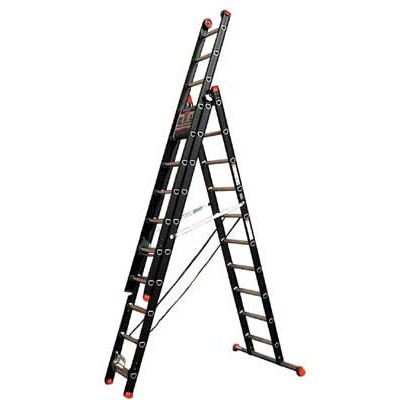 Mounter 3-section reform ladder - 3 x 10 rungs - 2.85/7.15 m - 22.8 kg