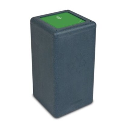 Bomabin Select Brick - 65 l - ZWART - gesloten deksel GROEN