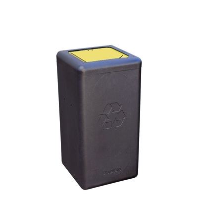 Brick 65L ZWART gesl dek GEEL