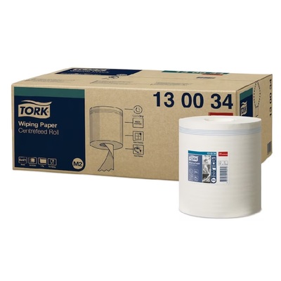 Tork Premium Wiping Centerfeed poetspapier - 1 laags - 165 m x 19,5 cm - 6 rollen - WIT - 130034
