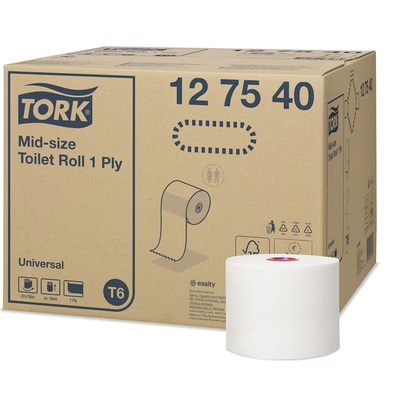 Tork Universal Papier toilette moyen - 1 pli - 135 m x 9,9 cm - 27 rouleaux - BLANC - 127540
