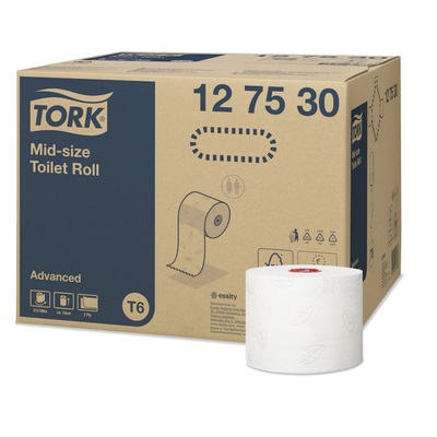 Tork Advanced Mid-size toiletpapier - 2 laags - 100 m x 9,9 cm - 27 rollen - WIT - 127530
