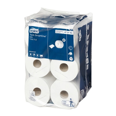 Mini SmartOne papier toilette - 2 plis - 112 m x 13 cm - BLANC - 12 rouleaux - 472193