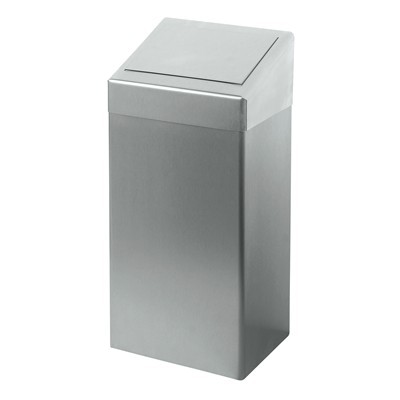 Afvalbak met pushklep - 50 l - RVS