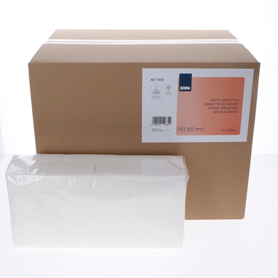 Servetten 33x33cm 2lg WIT