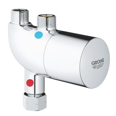 Thermostatic scalding protection for electronic basin tap - chrome