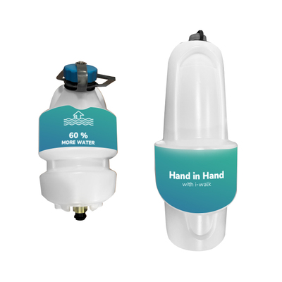 Kit de réservoirs agrandis pour l'i-Walk : réservoir d'eau propre 6,5 L, réservoir d'eau sale 8 L.