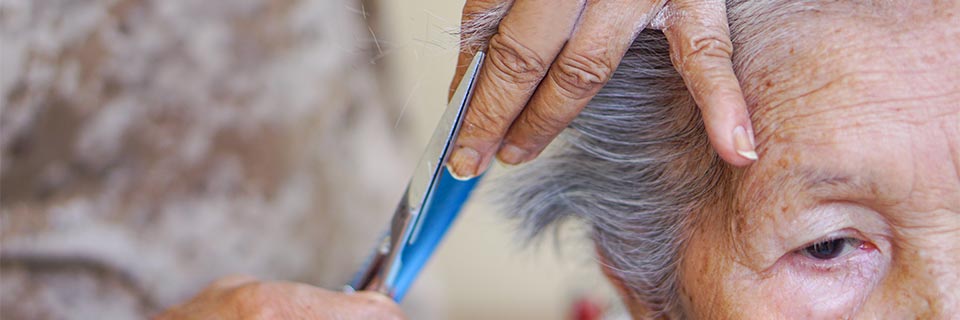 Sweeping away cut hair