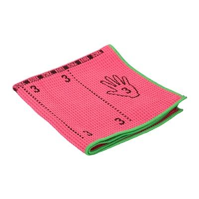 Rode microvezeldoek met vouwinstructies