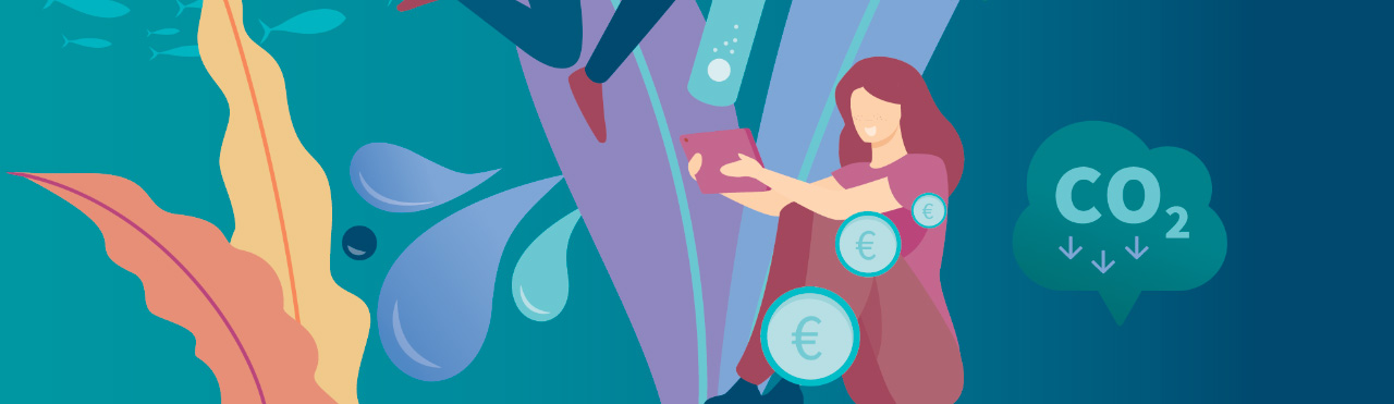 Illustratie met diverse schoonmaakitems