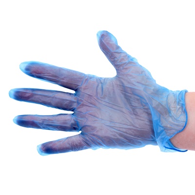 119356: Gants à usage unique en vinyle - non poudrés - BLEU - 100 pièces - SMALL