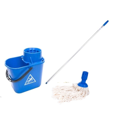 701516: Seau mop espagnol avec mop - BLEU