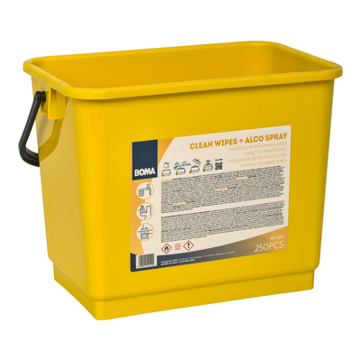 730158: Seau 4L JAUNE + étiquette Alco-Wipes