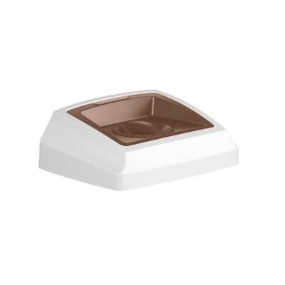 750416: Couvercle pour Bomabin Select Fit - 50 l - BLANC/BRUIN - ouverture ronde avec petit couvercle