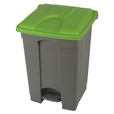 755432: Poubelle  pdale "Color" - 45 l - GRIS - couvercle VERT