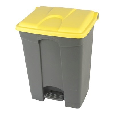 755441: Poubelle  pdale "Color" - 70 l - GRIS - couvercle JAUNE