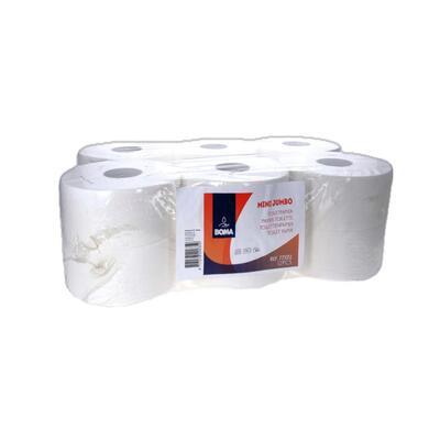 770072: Papier toilette Mini Jumbo- tissu pur - 2 plis - 180 m  - BLANC - 12 rouleaux