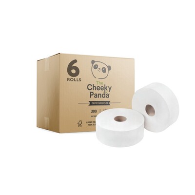 779012: Papier hygiénique Maxi Jumbo - papier bambou - 2 plis - 300 m - BLANC - 6 rouleaux - Cheeky Panda