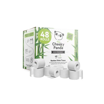 774808: Papier toilette traditionnel - tissu de bambou - 3 plis - 24 m - 200 feuilles - BLANC - 48 rouleaux