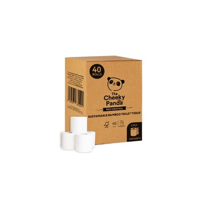 774808: Papier toilette traditionnel - tissu de bambou - 2 plis - 48 m - 400 feuilles - BLANC - 40 rouleaux