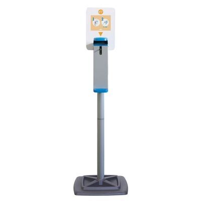 225127: Station d'hygiène des mains Doria - colonne + distributeur rechargeable au coude - 1000 ml