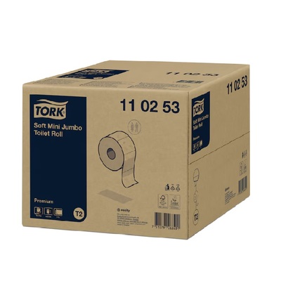 770072: Tork Premium Toilet Paper Mini Jumbo Roll Soft 2ply 170mx10cm 12pcs - 110253