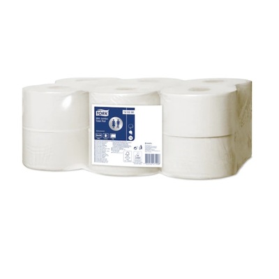 770072: TorkToilet Paper Mini Jumbo Roll - 2 plis - 170 m x 10 cm - BLANC - 12 rouleaux - 120280